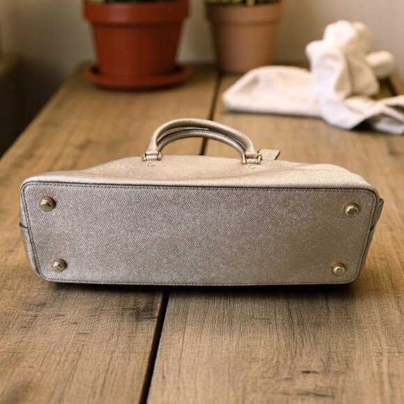 Coach‎ Platinum Metallic Gold Sierra Satchel Crossbody Handbag - Picture 3 of 5